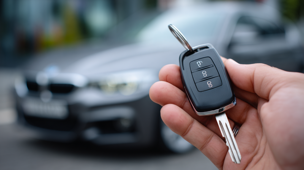Moderne autosleutel met afstandsbediening voor een autosleutel laten bijmaken.