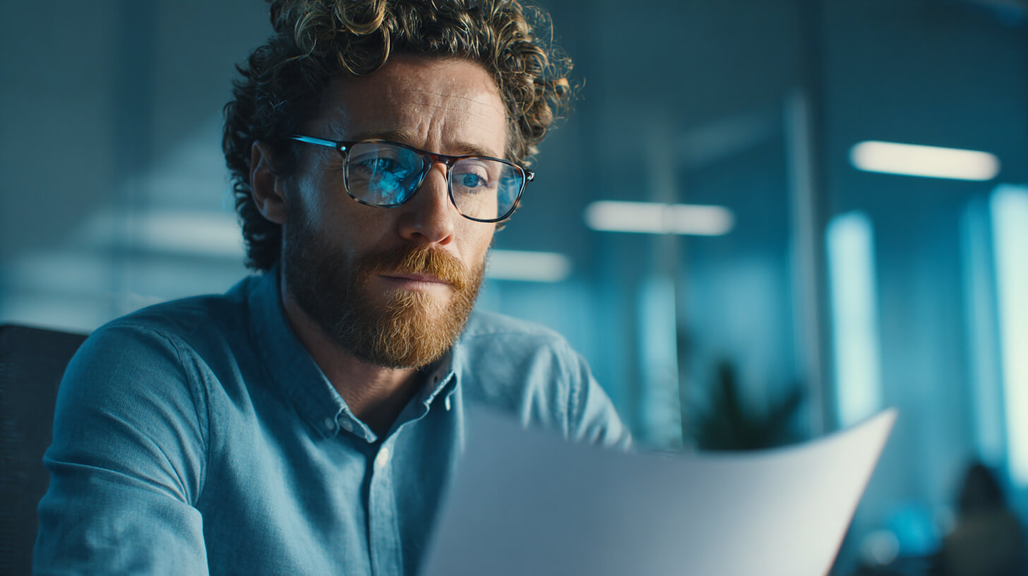 Recruiter beoordeelt cv van financieel personeel tijdens een selectieprocedure volgens de AVG-richtlijnen.
