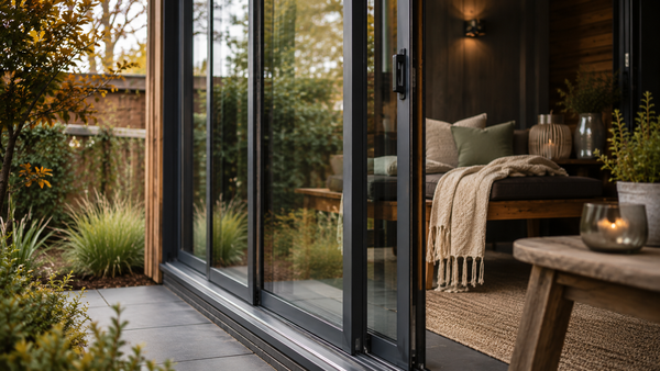 Gezellige schuifpui tussen tuin en interieur