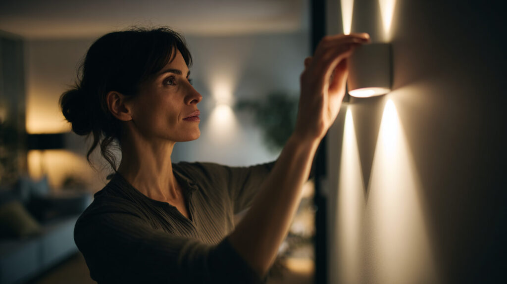 Wandlamp wordt afgesteld als onderdeel van lichtadvies op maat voor sfeer en functionele verlichting.