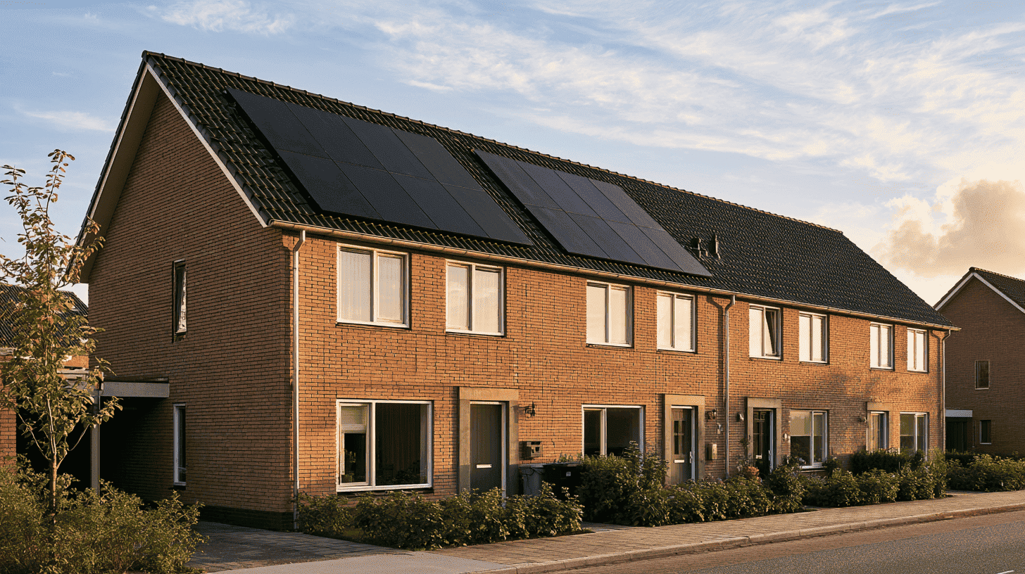 rijtjeshuis met zonnepanelen