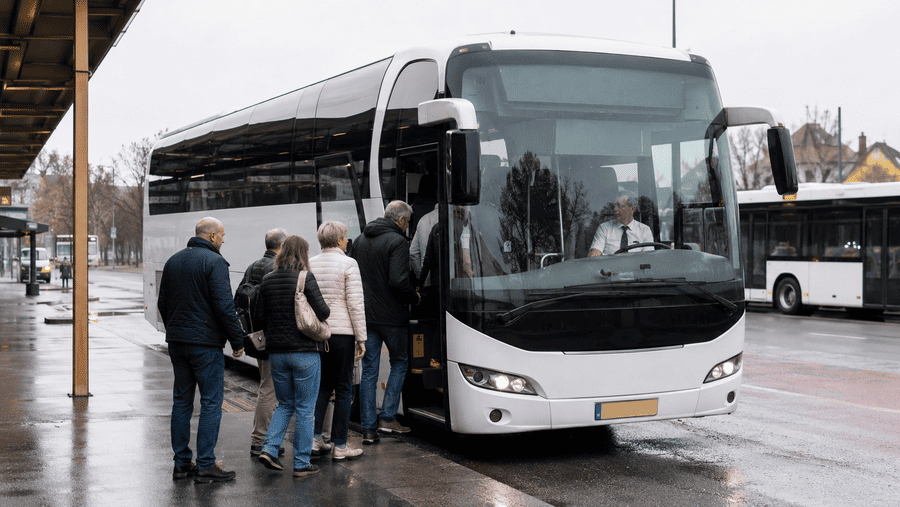 tourbus met passagiers