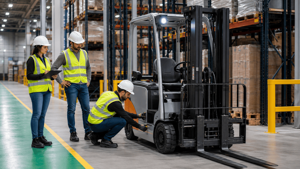 veiligheidscontrole voor het gebruik van de heftruck